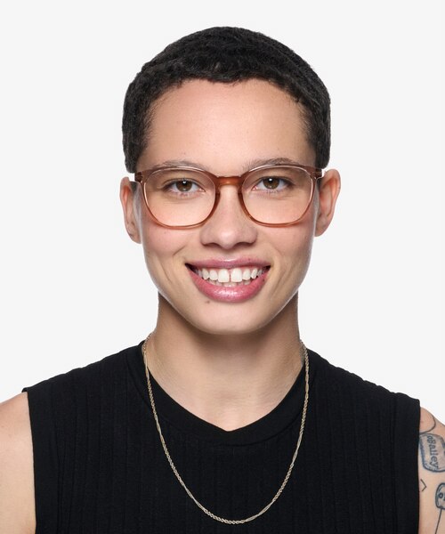 Aloe Clear Brown PlasticEyeglass Frames for Women from EyeBuyDirect