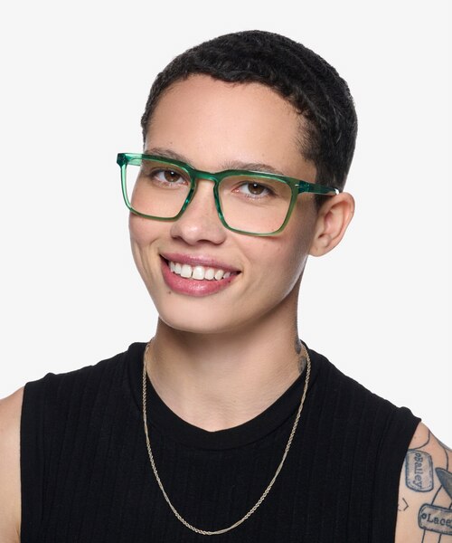 Cloudburst Clear Green PlasticEyeglass Frames for Women from EyeBuyDirect