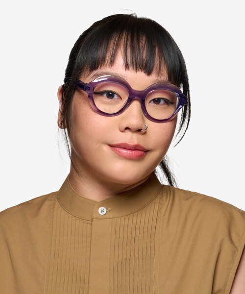 Magritte Clear Purple AcétateMontures de lunettes de vue pour Femmes d'EyeBuyDirect