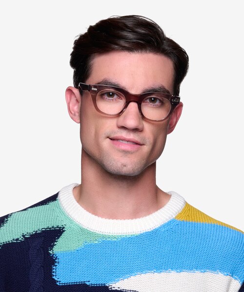 Ernst Clear Brown AcetateEyeglass Frames for Men from EyeBuyDirect