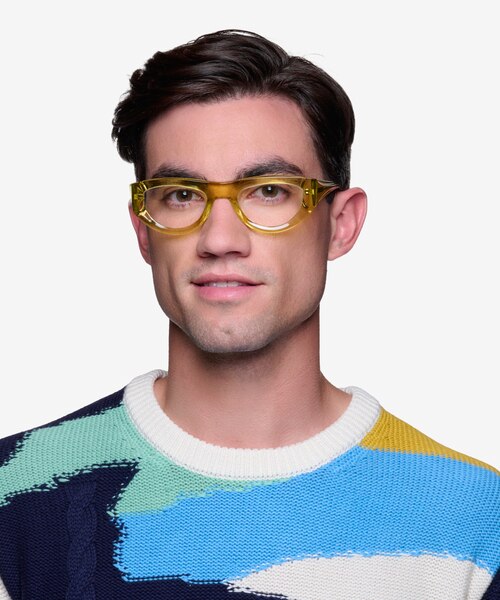 Miro Clear Yellow AcetateEyeglass Frames for Men from EyeBuyDirect
