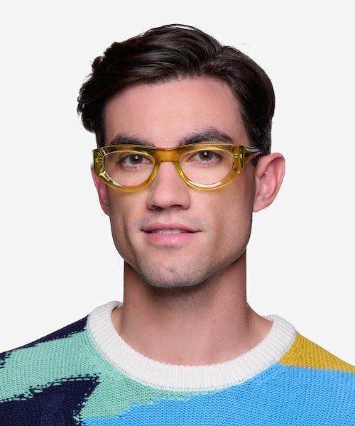 Miro Clear Yellow Alternative MaterialsEyeglass Frames for Men from EyeBuyDirect