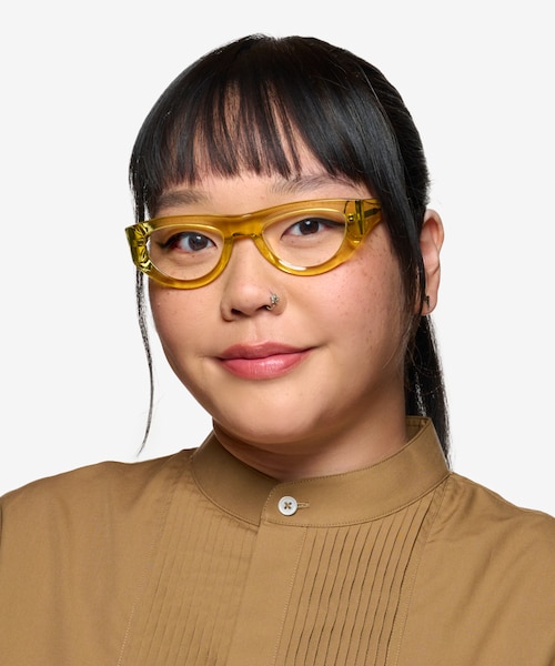 Miro Clear Yellow Alternative MaterialsEyeglass Frames for Women from EyeBuyDirect