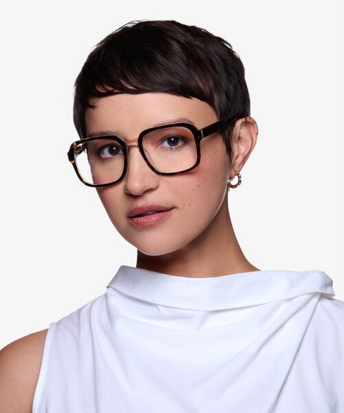 Trouble Tortoise Clear AcetateEyeglass Frames for Women from EyeBuyDirect