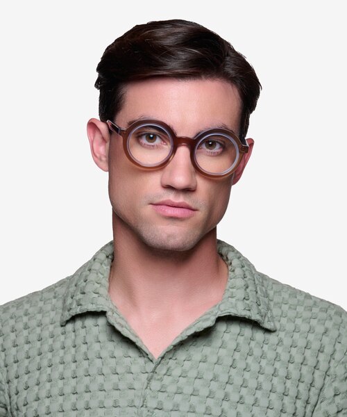 Ruckus Clear Brown AcetateEyeglass Frames for Men from EyeBuyDirect
