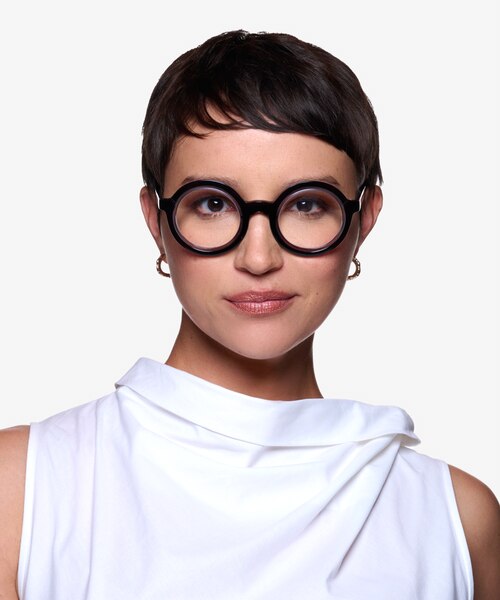 Ruckus Black Clear Gray AcetateEyeglass Frames for Women from EyeBuyDirect