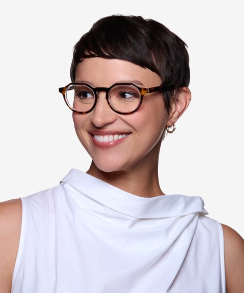 Discord Tortoise Clear AcetateEyeglass Frames for Women from EyeBuyDirect