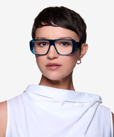 Clear Blue Risk -  Acetate Eyeglasses