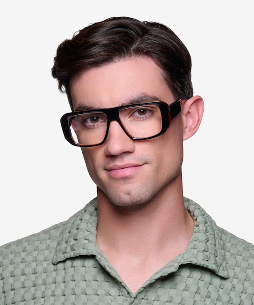 Risk Black Tortoise AcetateEyeglass Frames for Men from EyeBuyDirect