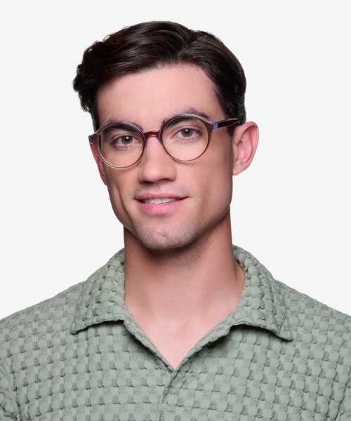 Vex Clear Brown Blue AcetateEyeglass Frames for Men from EyeBuyDirect