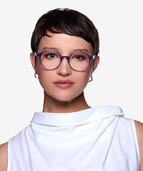 Vex Clear Purple Blue AcetateEyeglass Frames for Women from EyeBuyDirect