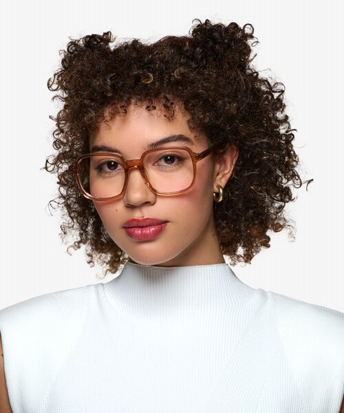Gaston Clear Brown AcetateEyeglass Frames for Women from EyeBuyDirect