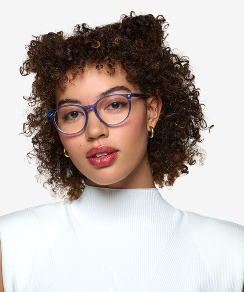 Lit Clear Blue AcetateEyeglass Frames for Women from EyeBuyDirect