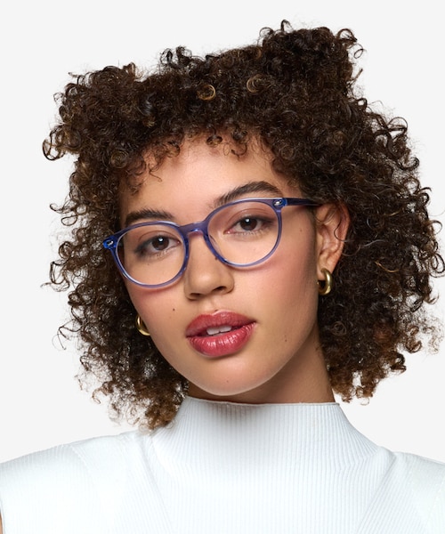 Lit Clear Blue AcetateEyeglass Frames for Women from EyeBuyDirect
