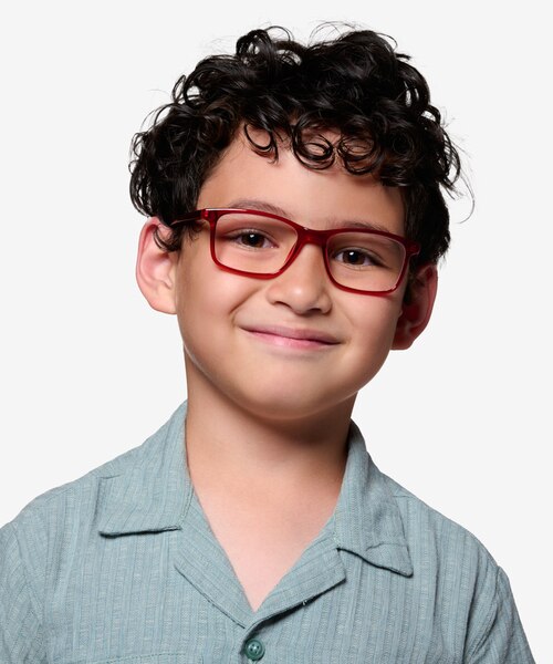 Zippy Shiny Clear Red PlasticEyeglass Frames for Men from EyeBuyDirect