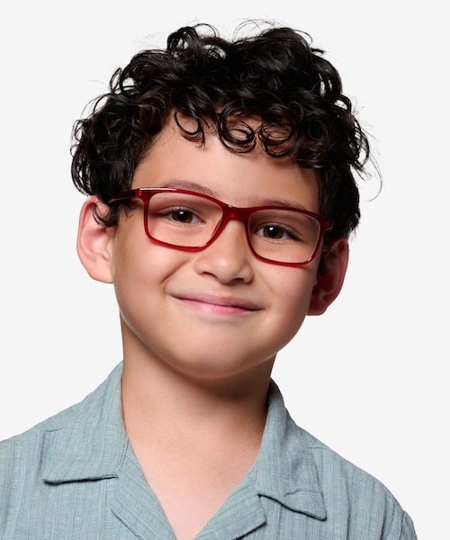 Zippy Shiny Clear Red PlasticEyeglass Frames for Men from EyeBuyDirect