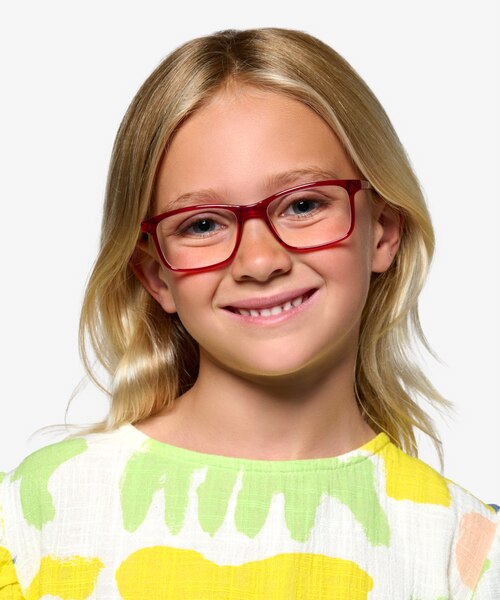 Zippy Shiny Clear Red PlasticEyeglass Frames for Women from EyeBuyDirect