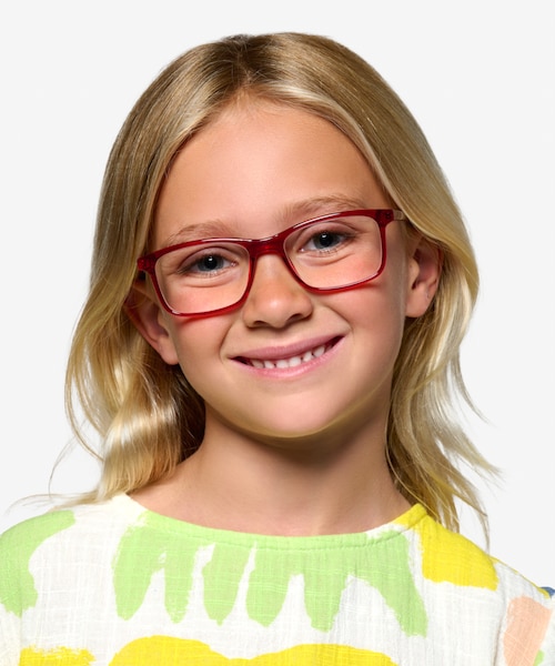 Zippy Shiny Clear Red PlasticEyeglass Frames for Women from EyeBuyDirect