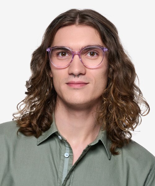 Moonglow Clear Purple PlasticEyeglass Frames for Men from EyeBuyDirect