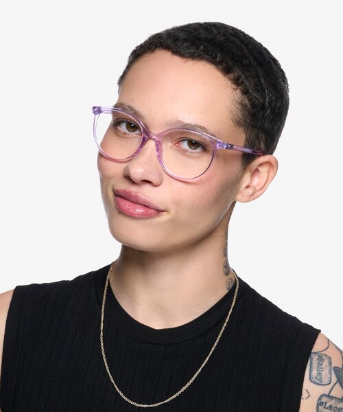 Moonglow Clear Purple PlasticEyeglass Frames for Women from EyeBuyDirect