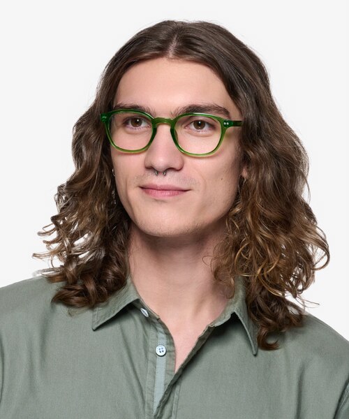 Skydrop Clear Green PlasticEyeglass Frames for Men from EyeBuyDirect
