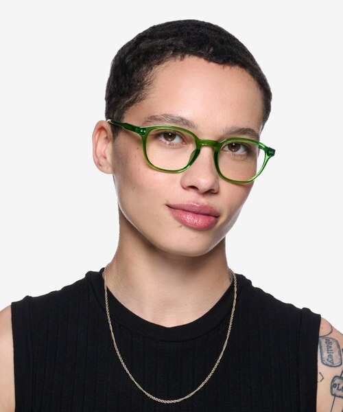 Skydrop Clear Green PlasticEyeglass Frames for Women from EyeBuyDirect
