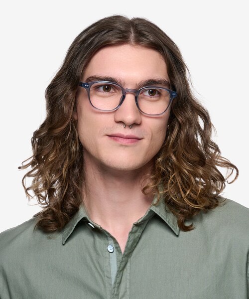 Skydrop Clear Gray PlasticEyeglass Frames for Men from EyeBuyDirect