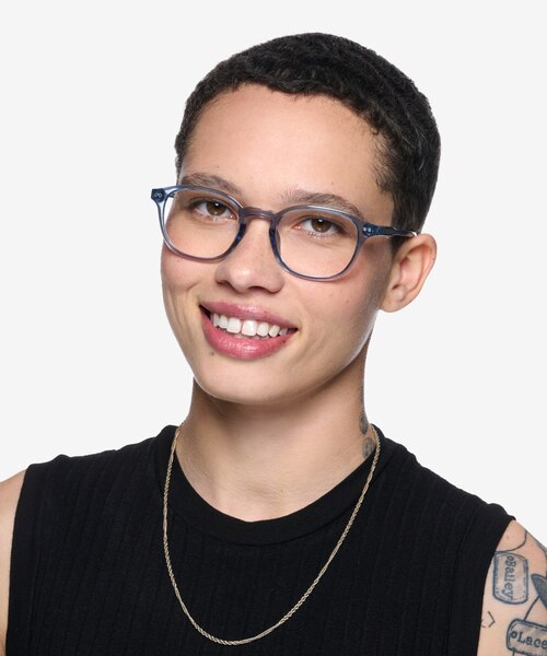 Skydrop Clear Gray PlasticEyeglass Frames for Women from EyeBuyDirect