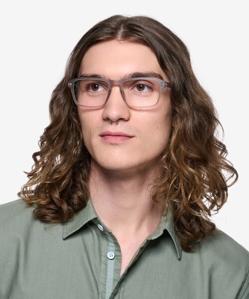 Stormwind Clear Gray PlasticEyeglass Frames for Men from EyeBuyDirect