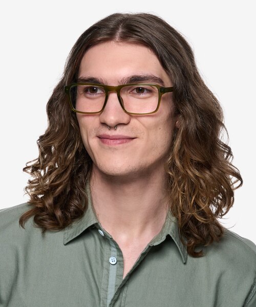 Stormwind Clear Green PlasticEyeglass Frames for Men from EyeBuyDirect