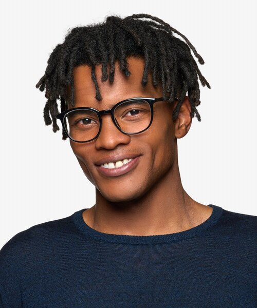 Adler Shiny Black PlasticEyeglass Frames for Men from EyeBuyDirect