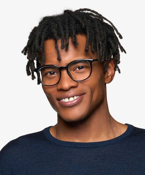 Adler Shiny Black PlasticEyeglass Frames for Men from EyeBuyDirect
