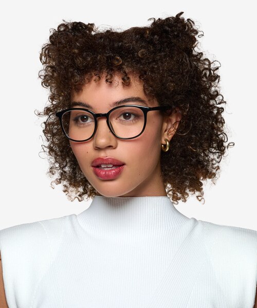 Adler Shiny Black PlasticEyeglass Frames for Women from EyeBuyDirect