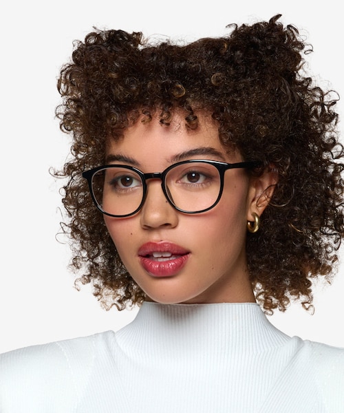 Adler Shiny Black PlasticEyeglass Frames for Women from EyeBuyDirect