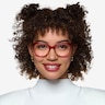 Everly Clear Red PlasticEyeglass Frames for Women from EyeBuyDirect
