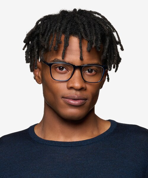 Thayer Clear Navy PlasticEyeglass Frames for Men from EyeBuyDirect