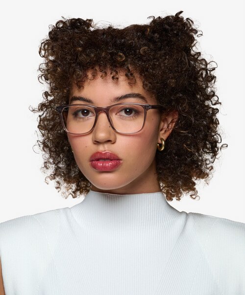 Thayer Clear Gray PlasticEyeglass Frames for Women from EyeBuyDirect