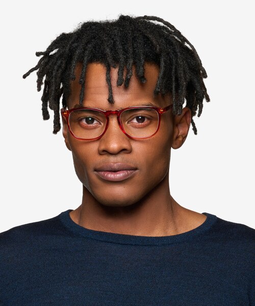 Larkin Clear Orange PlasticEyeglass Frames for Men from EyeBuyDirect