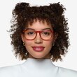 Larkin Clear Orange PlasticEyeglass Frames for Women from EyeBuyDirect