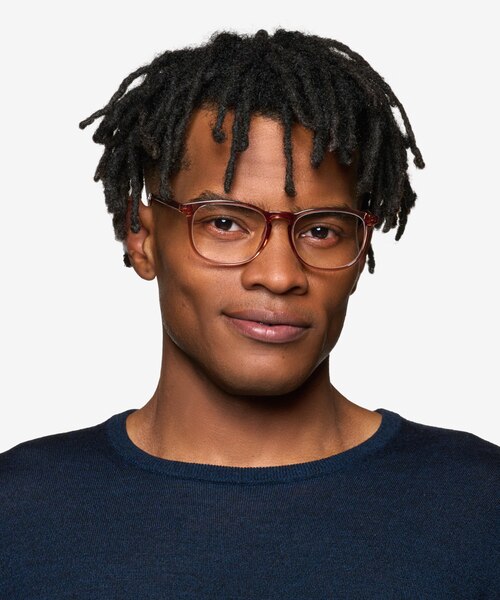 Larkin Clear Brown PlasticEyeglass Frames for Men from EyeBuyDirect