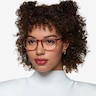 Larkin Clear Brown PlasticEyeglass Frames for Women from EyeBuyDirect