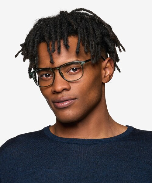 Larkin Clear Green PlasticEyeglass Frames for Men from EyeBuyDirect