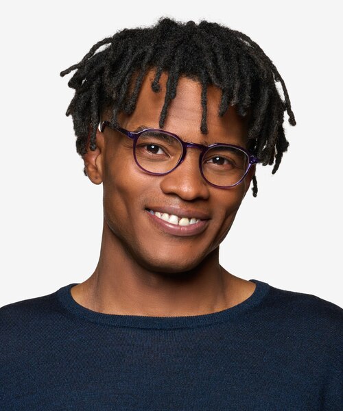 Monti Clear Purple PlasticEyeglass Frames for Men from EyeBuyDirect