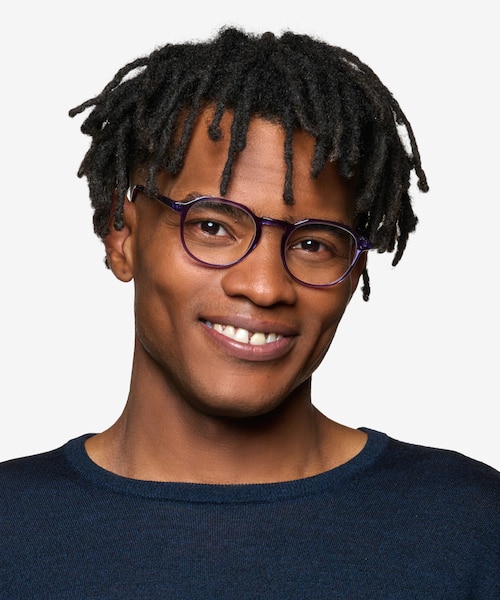 Monti Clear Purple PlasticEyeglass Frames for Men from EyeBuyDirect