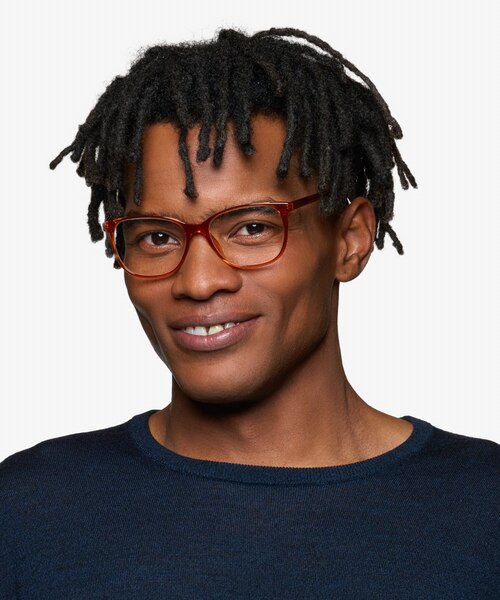 Kieran Clear Orange PlasticEyeglass Frames for Men from EyeBuyDirect