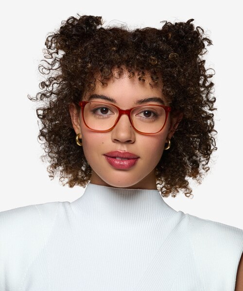 Kieran Clear Orange PlasticEyeglass Frames for Women from EyeBuyDirect