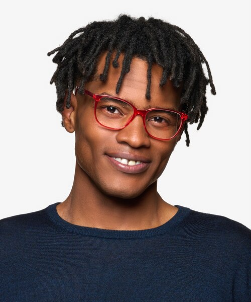 Kieran Clear Pink PlasticEyeglass Frames for Men from EyeBuyDirect