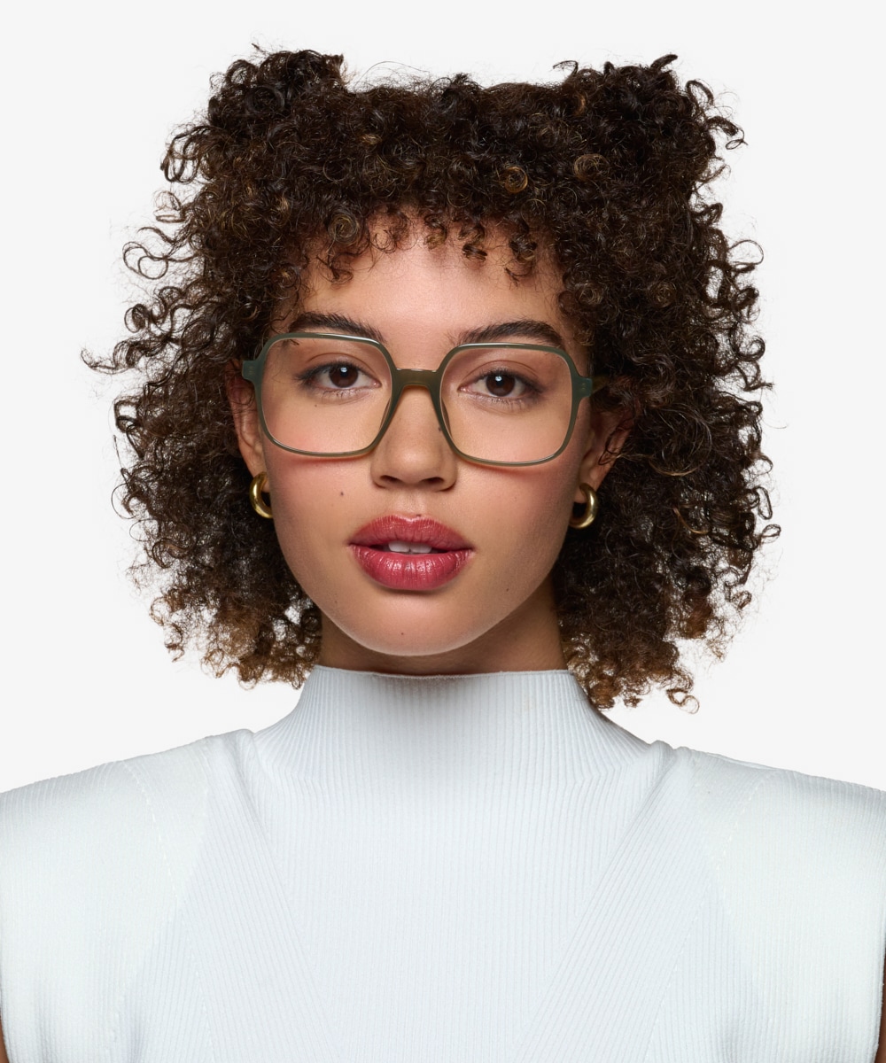Lior Square Clear Green Full Rim Eyeglasses | Eyebuydirect Canada