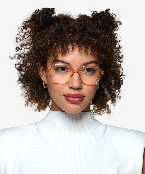 Caelan Clear Champagne PlasticEyeglass Frames for Women from EyeBuyDirect