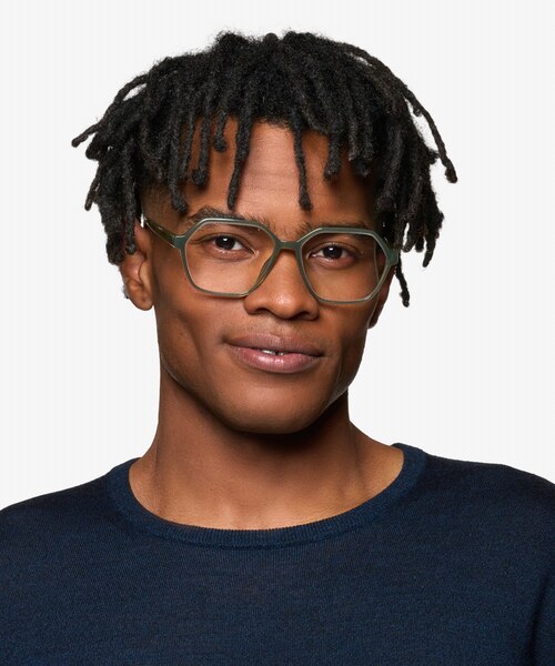 Caelan Clear Green PlasticEyeglass Frames for Men from EyeBuyDirect